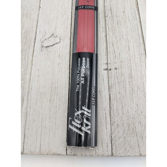 Vintage J&P Coats Flex Knit All Purpose Zipper 16" Red 128 - Picture 3 of 4